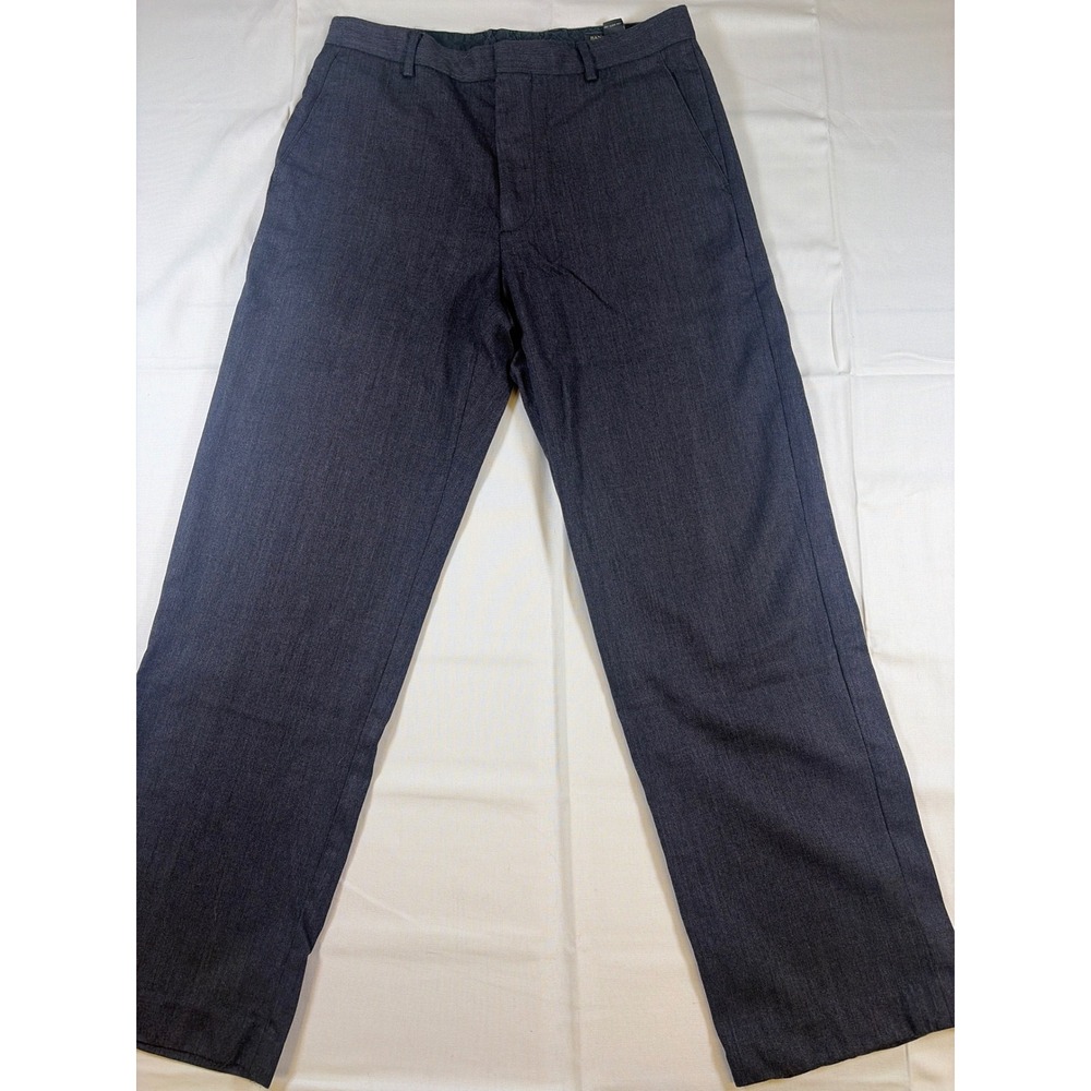 Banana Republic Men Charcoal Gray 100% Wool Dress Pants 33x32 Flat Front Trouser